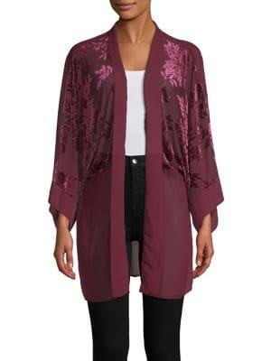 Collection 18 Floral Velvet & Chiffon Kimono