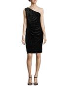 Calvin Klein Shimmer Velvet One-shoulder Dress