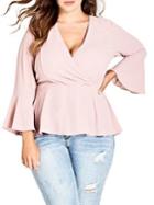 City Chic Plus Relaxed-fit Bell-sleeve Top