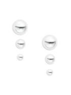 Lord & Taylor Set Of Three Sterling Silver Ball Stud Earrings