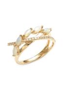 Effy 14k Yellow Gold, Diamond And Opal Ring