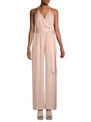 Bcbgmaxazria Harrison Faux-wrap Satin Jumpsuit