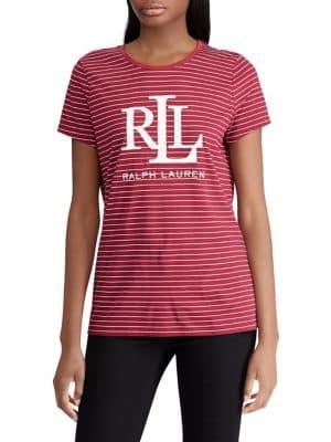 Lauren Ralph Lauren Petite Studded-logo Tee