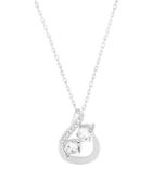Lord & Taylor Teardrop Swirl Forever Together Cubic Zirconia & Sterling Silver Pendant Necklace