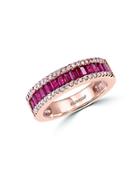 Effy Amore Diamond, Ruby And 14k Rose Gold Ring
