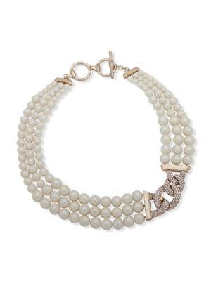 Ralph Lauren Faux Pearl & Crystal Necklace
