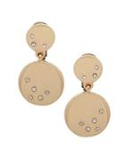 Ak Anne Klein Goldtone And Glass Stone Double Drop Earrings