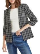 Miss Selfridge Plaid Open-front Jacket