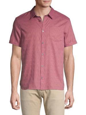 John Varvatos Clyde Textured Short-sleeve Shirt