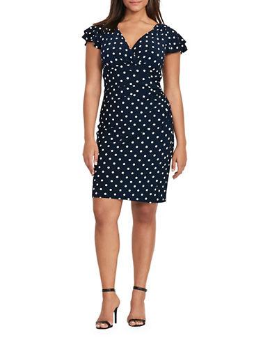 Lauren Ralph Lauren Plus Polka Dot Jersey Dress