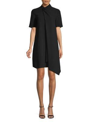 Anne Klein Draped Short-sleeve Dress