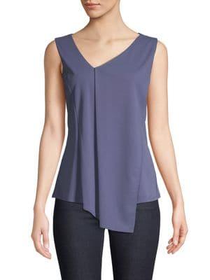 Donna Karan Asymmetrical V-neck Top