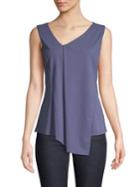 Donna Karan Asymmetrical V-neck Top