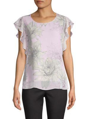 Vince Camuto Petite Floral-print Top