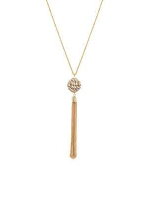 Design Lab Pave Ball Tassel Necklace