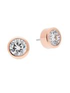 Michael Kors Park Avenue Glam Jeweled Stud Earrings/rose Goldtone