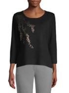 Calvin Klein Emroidered Three-quarter Sleeve Sweater