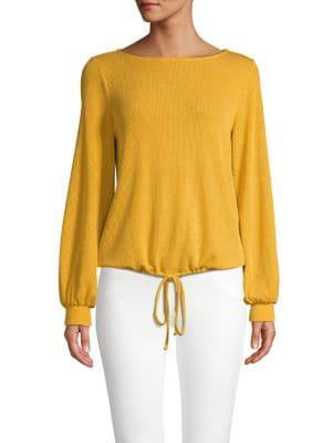 Sadie & Sage Front-tie Ribbed Top