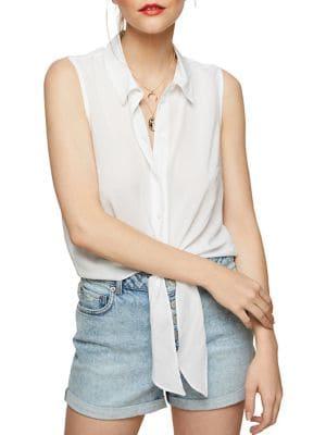 Miss Selfridge Sleeveless Tie-front Shirt
