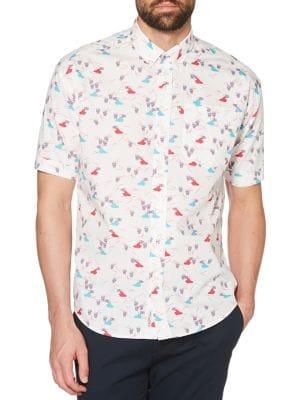 Original Penguin Slurpee-print Poplin Short-sleeve Shirt