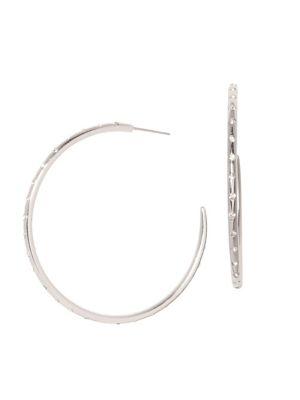 Sole Society Silvertone Tubular Open Hoop Earrings