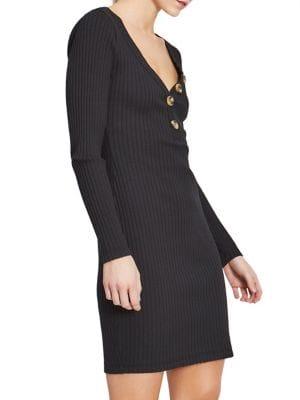 Miss Selfridge Button Ribbed Bodycon Dress