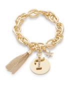 R.j. Graziano T Initial Chain-link Charm Bracelet