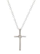 Lord & Taylor 14k White Gold And Diamond Cross Pendant Necklace