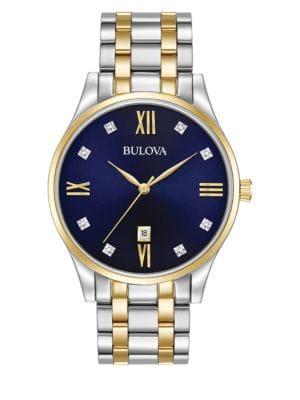 Bulova Diamonds Analog Two-tone Bracelet Watch