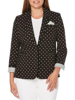 Rafaella Petite Dotted Striped Stretch Blazer