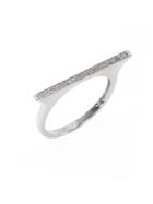 Effy Pave Classica 14k White Gold And Diamond Bar Ring