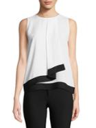 Calvin Klein Petite Ruffle Border Blouse