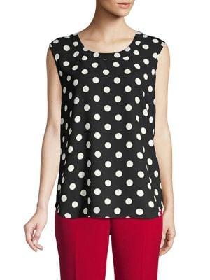 Anne Klein Polka Dot-print Sleeveless Top