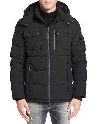 Calvin Klein Stretch Down Quilted Hooded Coat