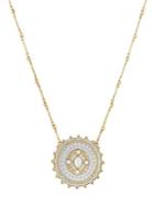 Lucky Brand April Chase Mother-of-pearl And Crystal Pendant Necklace