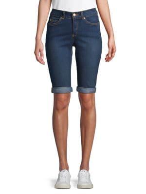 Rafaella Petite Cuffed Bermuda Denim Shorts