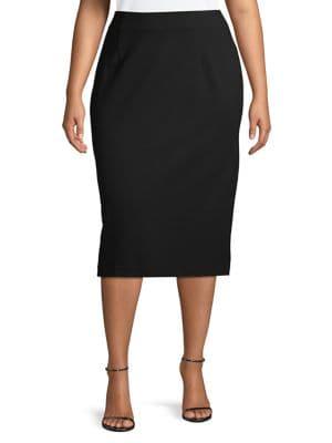 Lord & Taylor Plus Ponte Pencil Skirt