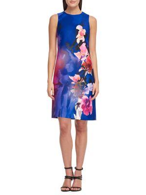 Donna Karan Floral Sleeveless Sheath Dress