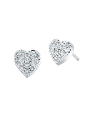 Roberto Coin Hearts 18k White Gold & Diamond Earrings