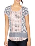 Lucky Brand Cotton Blend Printed Top