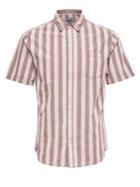 Only And Sons Striped Cotton Poplin Button-down Shirt