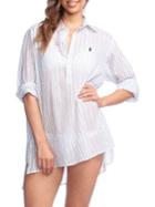 Polo Ralph Lauren Striped Boyfriend Shirt Cover-up