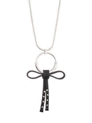 Carolee Dita Leather Bow Necklace