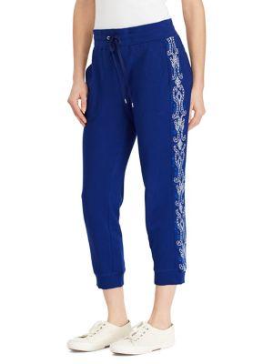 Lauren Ralph Lauren Embroidered French Terry Jogger Pants