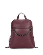 Calvin Klein ??eather Backpack With Chain Accent