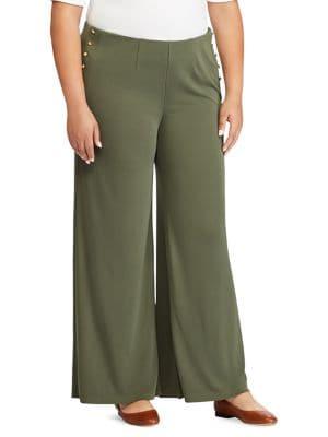 Lauren Ralph Lauren Plus Stretch Jersey Wide-leg Pants