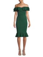 Quiz Off-the-shoulder Ruffles Sheath Dress