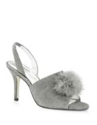 Adrianna Papell Alecia Suede Rabbit Fur Sandals