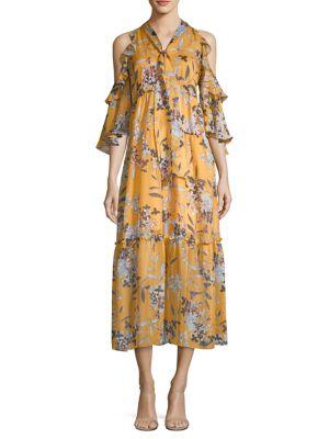 Shoshanna Elena Floral Silk Dress