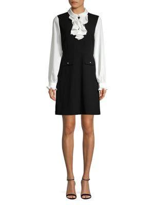 Karl Lagerfeld Paris Ruffle Front Dress